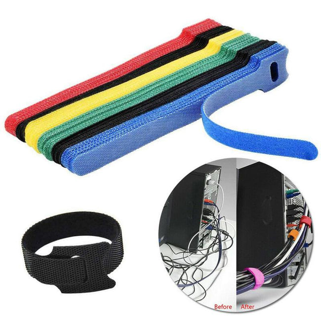 50 Pcs T Type Nylon Cable Ties Power Wire Loop Tape Multifunction