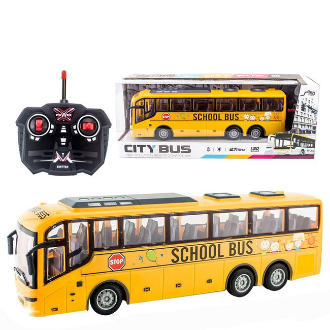 Electric Wireless Remote Control Bus with Light Simulation School Bus Tour Bus Model Toy